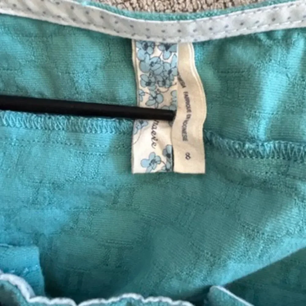 Maeve Anthropologie Carrillo Textured Shift Dress size 8 Teal Blue